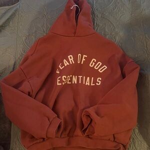Fear of God Essentials Red Hoodie